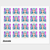 Sapphire Princess Portrait Sticker Design (Vel)