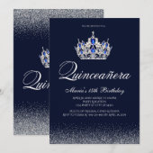 Sapphire Quinceanera Uitnodigingen (Voorkant / Achterkant)