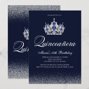 Sapphire Quinceanera Uitnodigingen