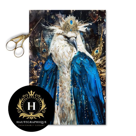 Sapphire Raven Royalty Decoupage Tissuepapier