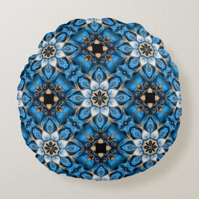 Sapphire Reverie Worpillow Rond Kussen (Voorkant)