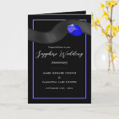 Sapphire Ribbon, 45-jarig Jubileum voor bruiloft Kaart (Gele Bloem)