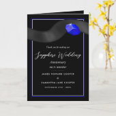 Sapphire Ribbon 45 Year Wedding Jubileum Bedankt Kaart (Gele Bloem)