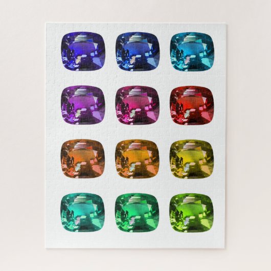 Sapphire, Ruby, Aqua, Gemstone Puzzle Legpuzzel (Verticaal)