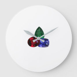 Sapphire Ruby Emerald Gemstone Large Clock Grote Klok