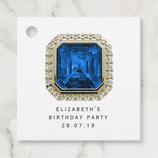 Sapphire September Birthstone Bedankjes Labels (Voorkant)