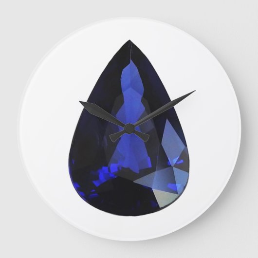Sapphire September Birthstone Blue Grote Klok (Voorkant)