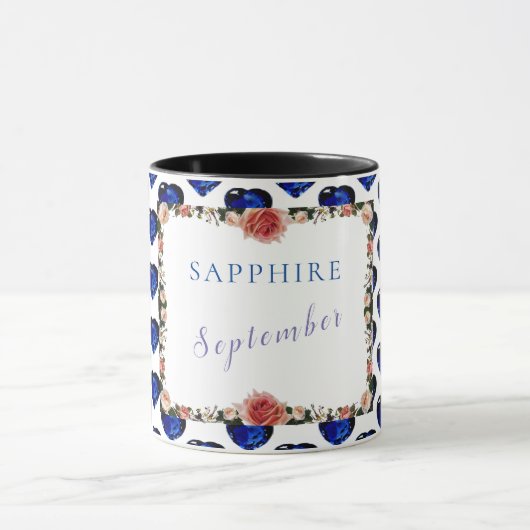 Sapphire September Birthstone Edelsteen Art ✅ Mok (Midden)