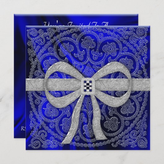 Sapphire Silk Party Kaart (Voorkant / Achterkant)