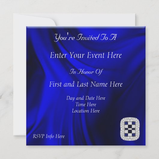 Sapphire Silk Party Kaart (Achterkant)