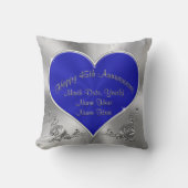 Sapphire Silvery 45th Wedding Jubileum Pillow Kussen (Voorkant)