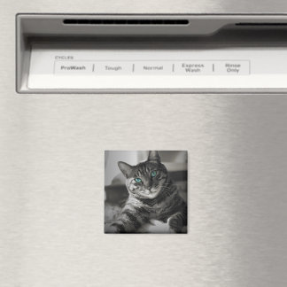 Sapphire Soul - Stille Blik Fine Art Vierkante Mag Magneet