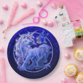 Sapphire Sparkle Blue Unicorn Papieren Bordje (Feest)