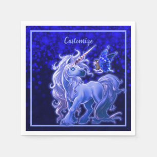Sapphire Sparkle Blue Unicorn Servet