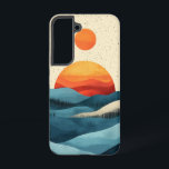 Sapphire Sunset Hills telefoonhoesje Samsung Galaxy Hoesje<br><div class="desc">Een vurige oranje zon ontmoet gelaagde saffierblauwe heuvels,  waardoor een opvallende en moderne natuur scène vol balans ontstaat.</div>
