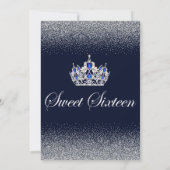 Sapphire Sweet 16 verjaardagsuitnodigingen Kaart (Achterkant)