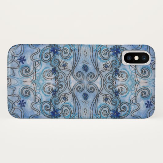 Sapphire Swirls-ontwerp op een iPhone-draagtas Case-Mate iPhone Case (Achterkant (horizontaal))