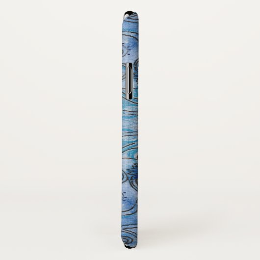 Sapphire Swirls-ontwerp op een iPhone-draagtas Case-Mate iPhone Case (Achterkant / rechts)