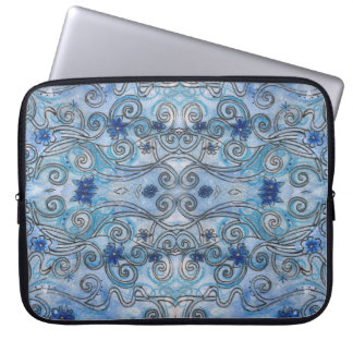 Sapphire Swirls-ontwerp op een laptophoes / -omhul Laptop Sleeve