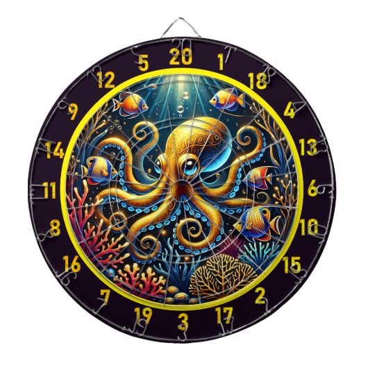 Sapphire Tentacle Octopus Dartboard Dartbord (Voorkant)