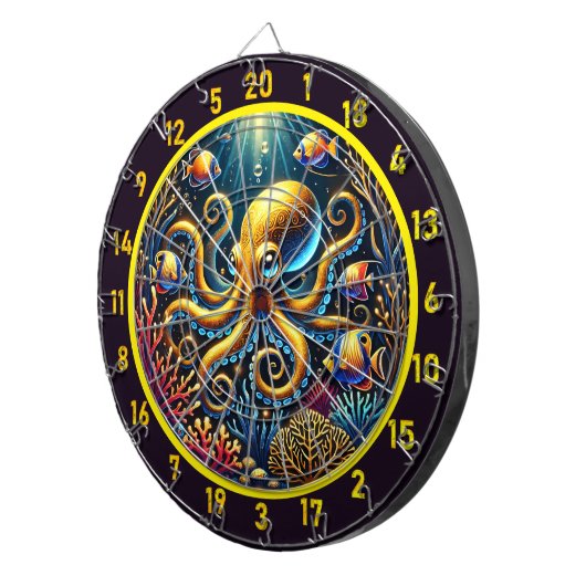 Sapphire Tentacle Octopus Dartboard Dartbord (Voorkant Rechts)