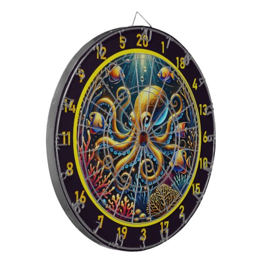 Sapphire Tentacle Octopus Dartboard Dartbord (Voorkant Links)