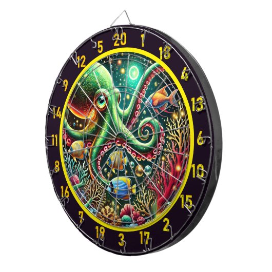 Sapphire Tentacle Octopus Dartboard Dartbord (Voorkant Rechts)