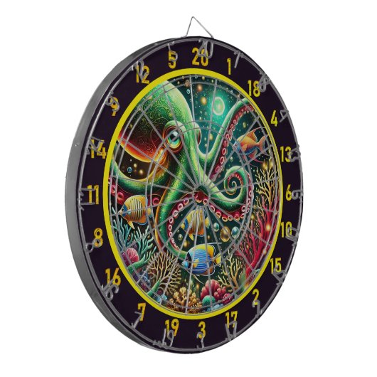 Sapphire Tentacle Octopus Dartboard Dartbord (Voorkant Links)