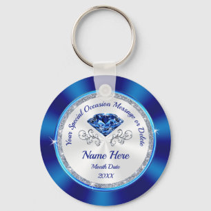 Sapphire themed, Personalized Party Favors, CHEAP Sleutelhanger
