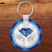 Sapphire themed, Personalized Party Favors, CHEAP Sleutelhanger (Achterkant)