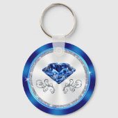 Sapphire themed, Personalized Party Favors, CHEAP Sleutelhanger (Achterkant)