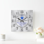 Sapphire Thmed, 45 jaar Jubileum Gifts, Clock Vierkante Klok (Huis)