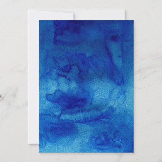 Sapphire Tide Bruiloft repetitie diner uitnodiging (Achterkant)