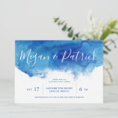 Sapphire Tide bruiloft uitnodiging (Staand voorkant)