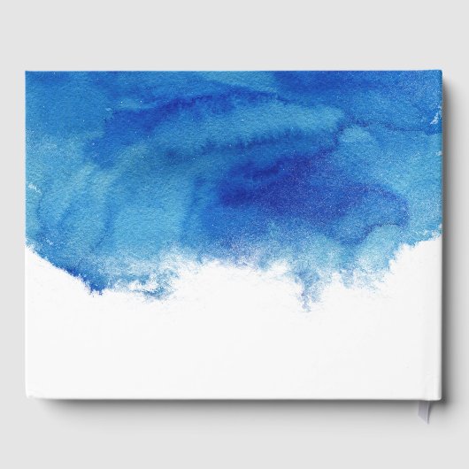 Sapphire Tide Gepersonaliseerde bruiloft Gastenboek (Achterkant)