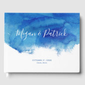 Sapphire Tide Gepersonaliseerde bruiloft Gastenboek (Voorkant)