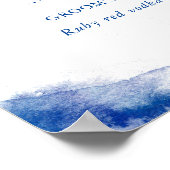 Sapphire Tide Trouwdrankmenu Bord Poster (Hoek)