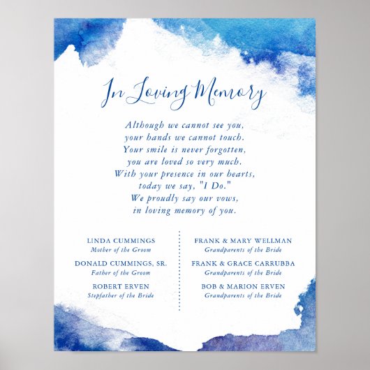 Sapphire Tide Trouwherdenkingbord Poster (Voorkant)