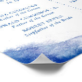 Sapphire Tide Trouwherinneringbord Poster (Hoek)