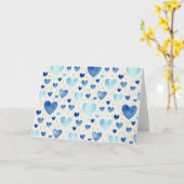 Sapphire Tide Watercolor Hearts Kaart (Gele Bloem)