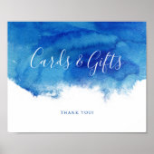 Sapphire Tide Wedding Cards en Gifts Sign Poster (Voorkant)