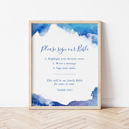 Sapphire Tide Wedding Guestbook - Bijbel Poster
