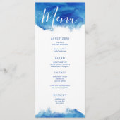 Sapphire Tide Wedding Menu Kaart (Voorkant)