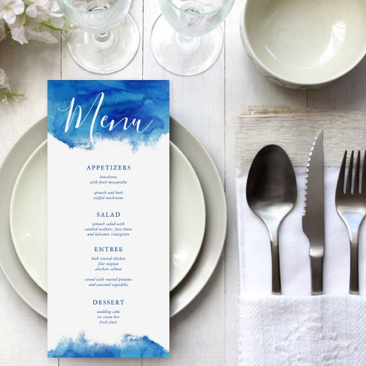 Sapphire Tide Wedding Menu Kaart
