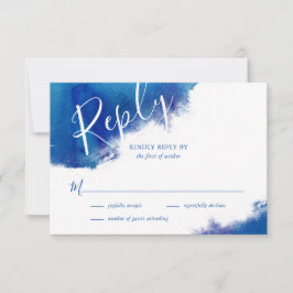 Sapphire Tide Wedding RSVP Response Kaart