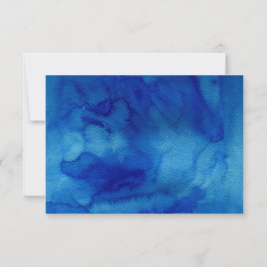 Sapphire Tide Wedding RSVP Response Kaart (Achterkant)