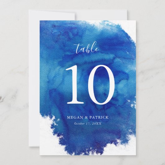 Sapphire Tide Wedding Table Numbers (Achterkant)