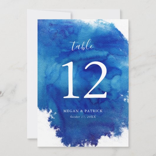 Sapphire Tide Wedding Table Numbers Guest Names (Voorkant)