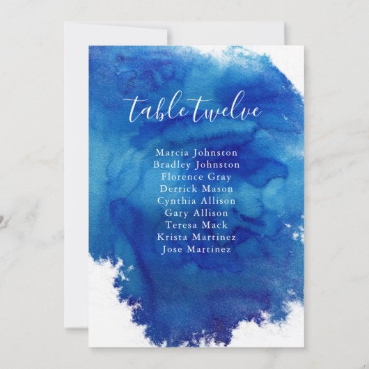 Sapphire Tide Wedding Table Numbers Guest Names (Achterkant)