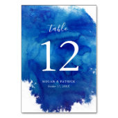 Sapphire Tide Wedding Table Numbers Guest Names Kaart (Voorkant)